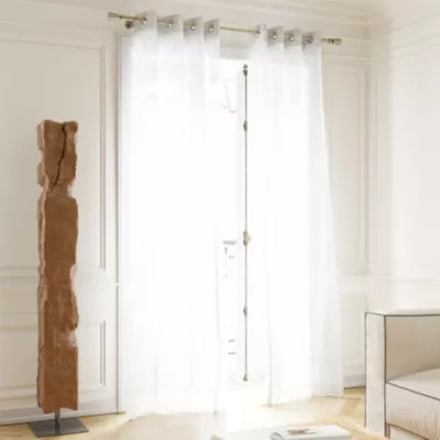 Voilage tamisant à œillets imprimé géométrique Kiya blanc L.260 x l.140cm GoodHome
