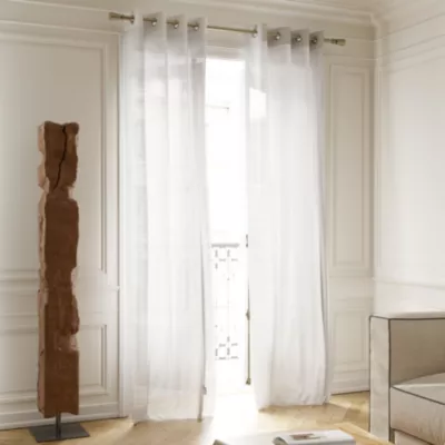 Voilage tamisant à œillets effet lin Yena beige L.260 x l.140cm GoodHome