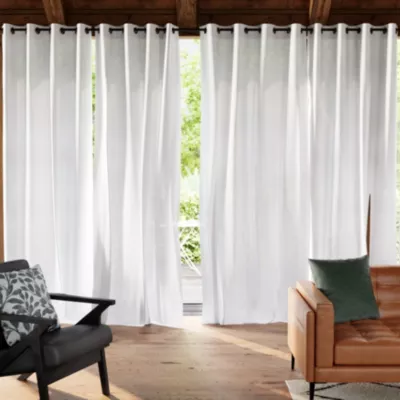 Voilage tamisant à œillets effet lin Yena blanc L.260 x l.300cm GoodHome