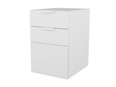 Armoire basse blanche porte et 2 tiroirs GoodHome Atomia H. 75 x L. 50 x P. 58 cm