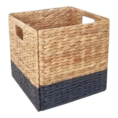 Boîte de rangement en fibre naturelle Mixxit coloris gris foncé