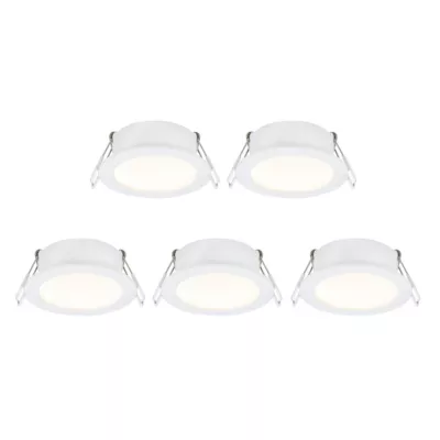 Image principale de Lot 5 spots à encastrer LED Ø8,5cm IP20 345lm 4.4W blanc chaud blanc