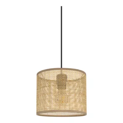 Abat-jour rond en métal et rotin Ø20cm GoodHome Kpezin