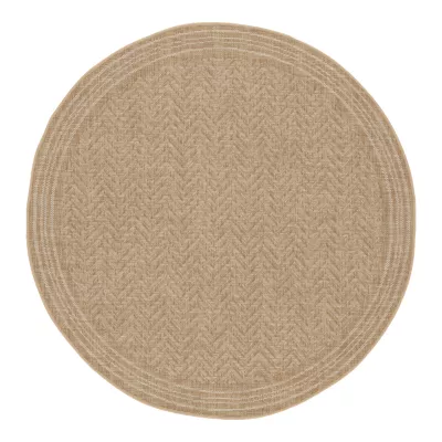 Tapis rond effet tissé Boyoz GoodHome tissage à plat L.80 x L.80cm naturel