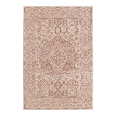 Tapis effet tissé Bajra GoodHome tissage à plat L.160 x L.230cm crème et marron