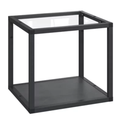 Étagère murale en aluminium noir mat GoodHome Caraway L. 40 cm x H. 36