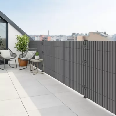 Canisse PVC Klikstrom l.3 x H.1m gris