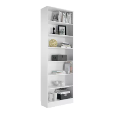 Etagère bibliothèque blanche GoodHome Pecan H. 220 x l. 73,8 x P. 29,4 cm