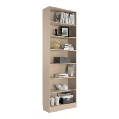 Etagère bibliothèque effet chêne GoodHome Pecan H. 220 x l. 73,8 x P. 29,4 cm