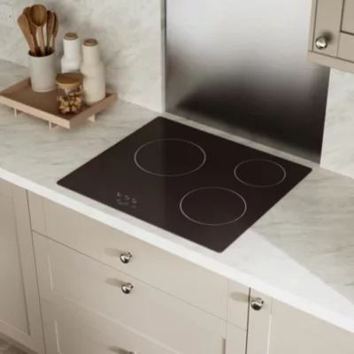 Plaque de cuisson vitrocéramique 3 foyers - coloris noir - l.59 x P.52 x H.5,2 cm NN3ZCR60EU