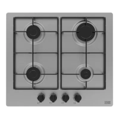 Plaque de cuisson Gaz 4 foyers - coloris inox - l.58 x P.51 x H.4,5 cm NN4BGASSEU