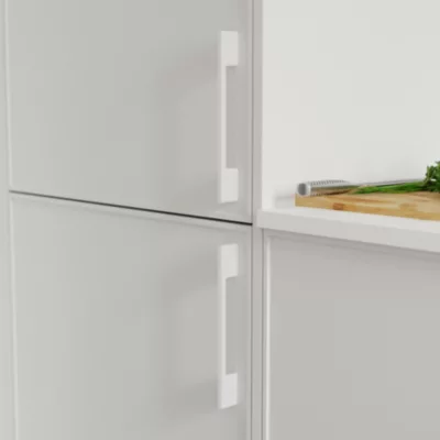 Poignée de meuble de cuisine GoodHome Cacao blanc L. 22 cm, 2 pièces