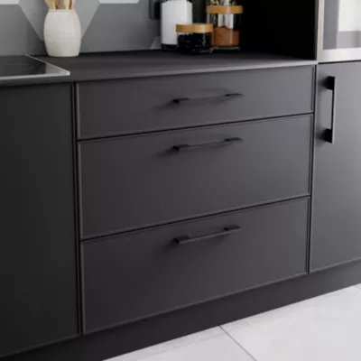 Poignée de meuble de cuisine GoodHome Cacao noir L. 22 cm, 2 pièces
