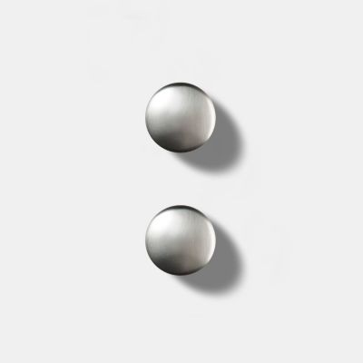 Poignée de meuble de cuisine GoodHome Chervil effet nickel L. 3,2 cm, 2 pièces