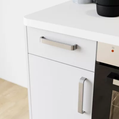 Poignée de meuble de cuisine GoodHome Epazote effet nickel L. 20 cm, 2 pièces