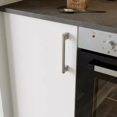 Poignée de meuble de cuisine GoodHome Khara effet nickel L. 18,8 cm, 2 pièces