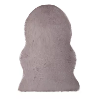 Tapis imitation mouton GoodHome 110 x 140 cm gris