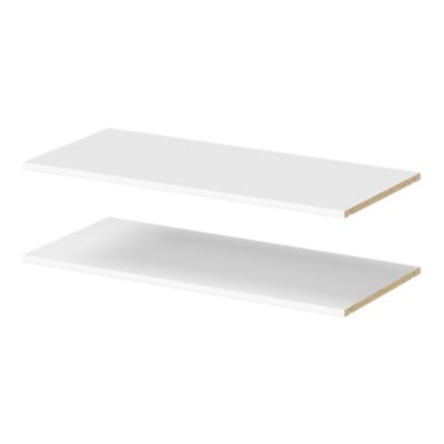 2 tablettes blanches GoodHome Atomia L. 96,4 x P. 43,2 cm