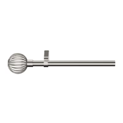 Ensemble barre à rideaux extensible embout cage Athens métal gris chromé Ø16/19cm 200/330cm GoodHome
