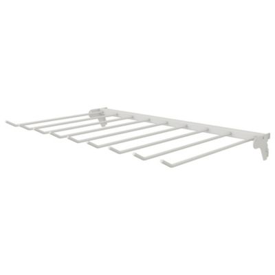 Porte-pantalon fixe en acier blanc L. 66 x 40 cm