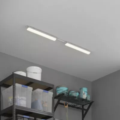 Réglette lumineuse Nehsi LED intégrée blanc neutre IP65 2160lm 22W L.70xl.70xH.5,6 cm gris GoodHome
