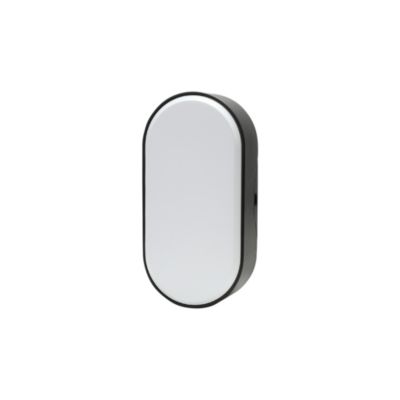 Hublot Moresby LED intégrée blanc neutre IP44 700lm 10W L.10xl.5,5xH.20cm ovale noir GoodHome