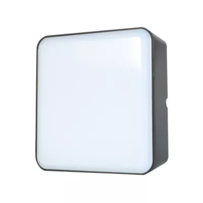 Hublot Moresby LED intégrée blanc neutre IP44 1000lm 16W L.15xl.15cm carré noir GoodHome