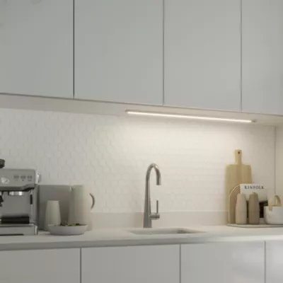 Réglette sous meuble à détection Menezes LED intégrée blanc neutre IP20 900lm 15W L.88,5xl.4,2xH.1cm chrome GoodHome