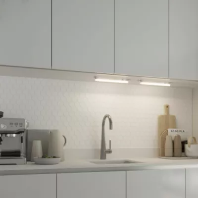 Réglette sous meuble Periera LED intégrée blanc neutre IP20 450lm 4W L.31xl.2,4cm blanc GoodHome
