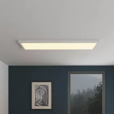 Panneau lumineux Wundt LED intégrée variation de blancs IP20 dimmable 5000lm 36W L.120xl.30xH.3,2cm blanc GoodHome