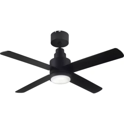 Ventilateur de plafond avec éclairage GoodHome Burbank coloris noir pour pièce de 15 m² Ø.106 cm