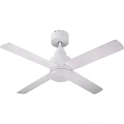 Ventilateur de plafond avec éclairage GoodHome Burbank coloris blanc pour pièce de 15 m² Ø.106 cm