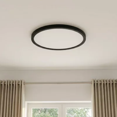 Plafonnier à LED blanc neutre 1700lm 14.5W IP44 ⌀30cm noir GoodHome Thornaby