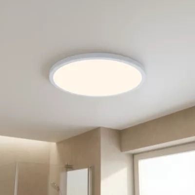 Plafonnier à LED blanc neutre 1700lm 14.5W IP44 ⌀30cm blanc GoodHome Thornaby