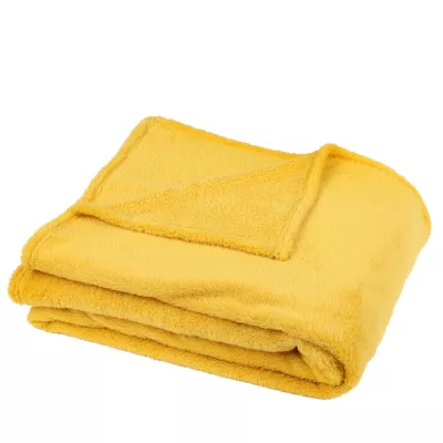 Plaid effet fourrure Takeo jaune l.160 x L.200cm GoodHome