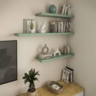 Tablette murale avec fixation invisible GoodHome Cusko vert treillis 80 cm