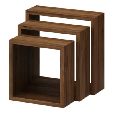 Étagère murale cube modulable Form Rigga effet noyer vendue par 3 pièces