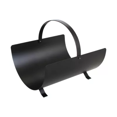 Panier à bûches en acier avec poignée noir charge max 10kg