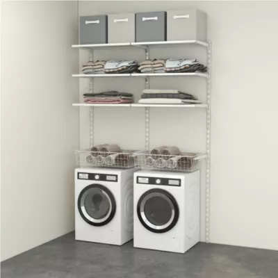 Rangement buanderie 2 colonnes avec 2 paniers H. 200 x L. 132 x P. 40 cm