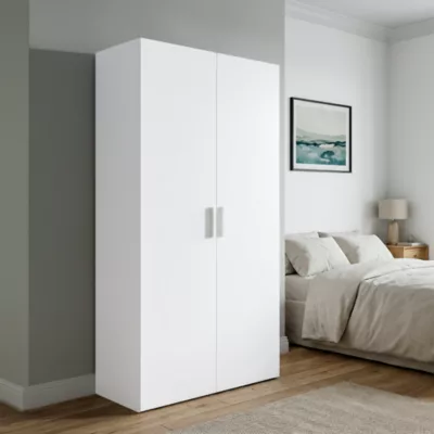 Armoire penderie portes battantes blanc GoodHome Atomia H. 187,5 x L. 100 x P. 45 cm