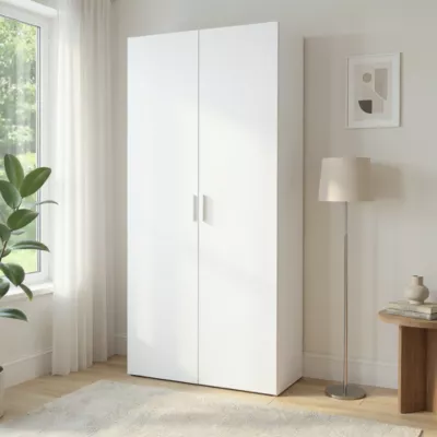 Armoire penderie portes battantes blanc GoodHome Atomia H. 225 x L. 100 x P. 45 cm