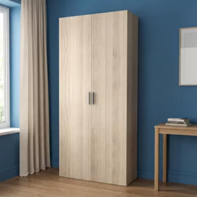 Armoire penderie portes battantes effet chêne GoodHome Atomia H. 225 x L. 100 x P. 45 cm