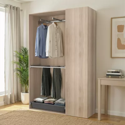 Armoire semi-ouverte effet chêne GoodHome Atomia H. 225 x L. 150 x P. 45 cm