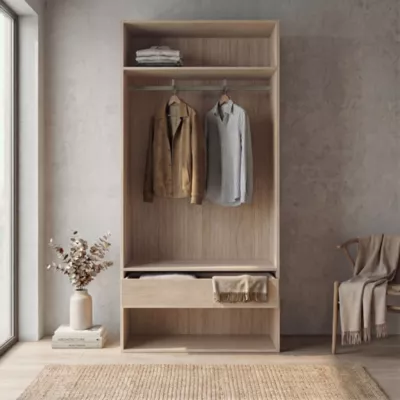 Dressing ouvert décor chêne GoodHome Atomia H. 225 cm x L. 100 cm x P. 45 cm