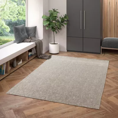 Tapis rectangulaire gris 170 x 120 cm effet viscose GoodHome Yoroo