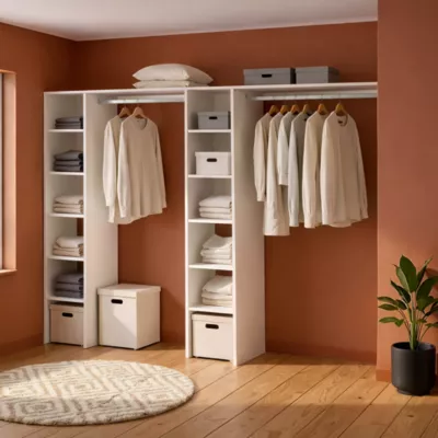 Ensemble 2 kits dressing coloris blanc Matai H. 200 x L. 260 x P. 45 cm