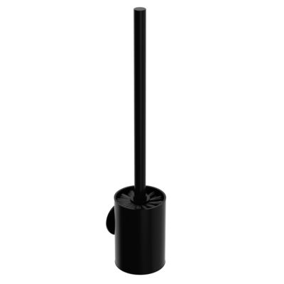 Brosse WC et support mural en acier inoxydable noir Cavally GoodHome