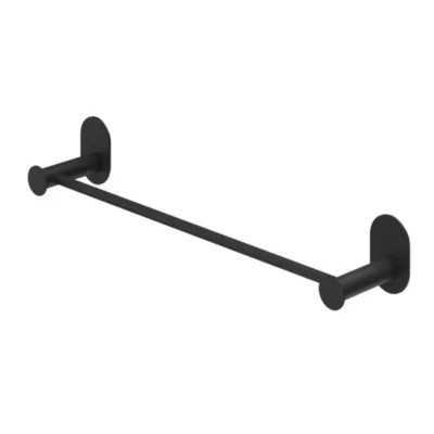 Porte-serviettes mural en acier inoxydable noir l.40 cm Cavally GoodHome