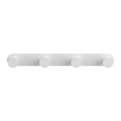 Patère de porte 4 têtes en acier inoxydable blanc Cavally GoodHome