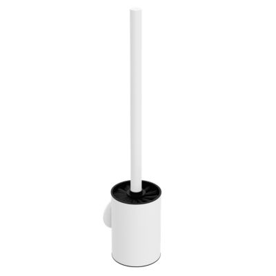 Brosse WC et support mural en acier inoxydable blanc Cavally GoodHome